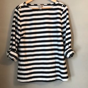 Banana republic Striped black and white blouse